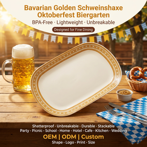 จานเมลามีนสีงาช้าง OEM ODM ทนทาน ขนาด 11 นิ้ว รูปทรงสี่เหลี่ยมผืนผ้า สีเหลืองอ่อน เหมาะสำหรับงานเลี้ยงต้อนรับบ้านใหม่ หรือใช้เป็นถาดเสิร์ฟอาหารสำหรับครอบครัวในมื้ออาหารเช้าช่วงบ่าย - Product Image 1