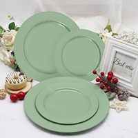 Paquete de 50 Platos Desechables Ecológicos Libres de BPA, Color Verde Salvia, 25 Platos para Cena (10.25 Pulgadas), 25 Platos para Postre/Ensalada (7.5 Pulgadas), para Eventos Escolares