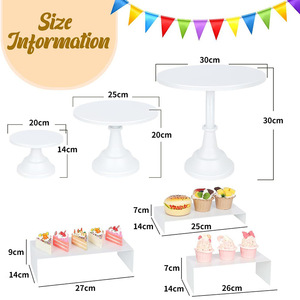ชุดที่วางแสดงเค้กโลหะแบบทันสมัยจำนวน6ชิ้นพร้อมถาดขนมหวานสำหรับคัพเค้กปาร์ตี้อุปกรณ์สำหรับวางเค้ก - Product Image 5