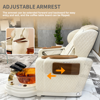 Chaise de pédicure électrique de luxe pour salon de beauté, avec bassin en céramique, pour manucure, spa, massage des ongles et pédicure