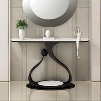 Console murale minimaliste en résine durable et écologique, style crème, pour entrée, couloir ou salon