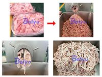 Machine à hacher la viande congelée automatique Baiyu pour usine de transformation de la viande, hachoir à viande congelée de bœuf et de porc à haute capacité
