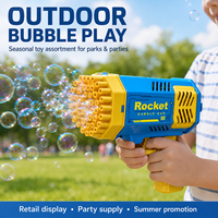 Pistolet à bulles spatial 40 trous pour enfants, lanceur de bulles d'extérieur sur le thème de l'espace avec deux coloris