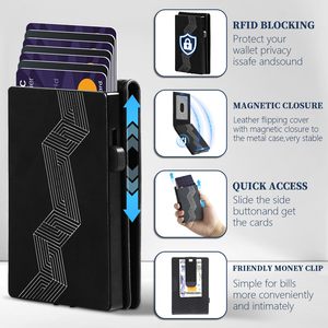 Portacarte Minimalista in Fibra di Carbonio e Pelle per Uomo, con Clip Portasoldi, Protezione RFID, <span class=keywords><strong>Portafoglio</strong></span> Pop-up Intelligente per 7-10 Carte - Product Image 2