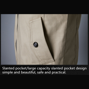 IStapromo Gifts Veste décontractée pour homme en coton et nylon écologique matelassée à col montant, mode automne-hiver, fermeture éclair, coupe ample - Product Image 6