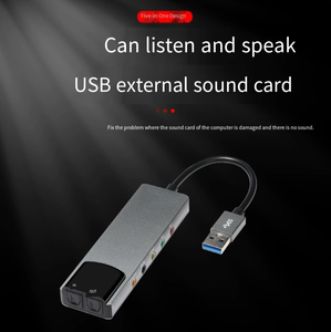 Nouvelle <span class=keywords><strong>carte</strong></span> <span class=keywords><strong>son</strong></span> optique externe USB avec mixage 7.1 canaux, interface audio USB 6-en-1 en alliage d'aluminium - Product Image 4