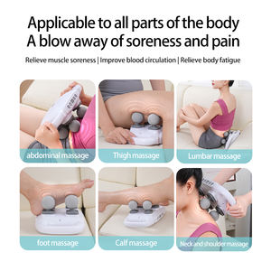 Pistola de masaje de percusión portátil mejorada con 4 cabezales y 5 velocidades para el alivio muscular de tejido profundo en el gimnasio Pistola de masaje corporal en casa - Product Image 5