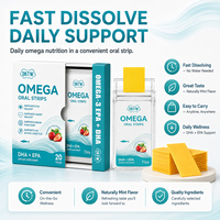 OKTW Omega-3 DHA EPA Bandes Orales Saveur Menthe Naturelle Fraise Favorise la Santé des Yeux, du Cœur et du Cerveau Complément Alimentaire En Stock