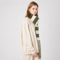 Écharpe coréenne pour hommes et femmes, élégante, à rayures colorées, tricotée, confortable, polyvalente, douce, chauffe-cou d'hiver