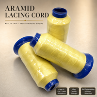 Cordon de ligature tressé en aramide personnalisé 220C 1-5mm, isolation électrique, ignifuge, haute résistance à la traction, pour bobinage de moteur
