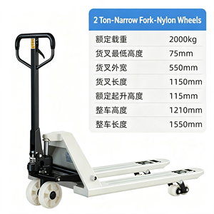 รถยกพาเลทแบบแมนนวลสำหรับงานหนัก รับน้ำหนักได้ 5500 ปอนด์ พร้อมปั๊มไฮดรอลิก โครงเหล็ก ล้อ PU เหมาะสำหรับโรงงาน ร้านค้า - Product Image 2