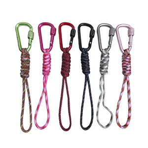 Llavero de Paracord Trenzado con Anilla en D de 6mm, Gancho para Exteriores, Hebilla para Mochila de Senderismo, EDC, Antirrobo, Colgador Rápido - Product Image 1