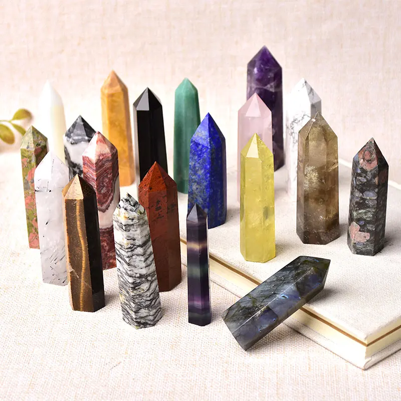 30 renk doğal taşlar kristal noktası değnek ametist gül kuvars şifa taşı enerji cevher Mineral el sanatları ev dekorasyon 1 adet