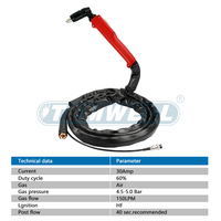 Torche de découpe et de soudage professionnelle TEMWELL SG51, pistolet de découpe manuel de remplacement, câble plaqué cuivre de 4 m, 60 A pour la découpe de métaux LGK60
