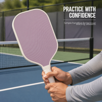 Raquette de pickleball d'entraînement 16 mm approuvée USAPA, haute qualité, design minimaliste et poignée enveloppée pour les jeux d'entraînement