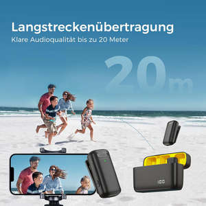 Cheaper 2-in-1 <b>Mini</b> Lapel <b>Microphone</b> 3 Modes Dual Noise Reduction Wireless Lavalier <b>Microphone</b> for iPhone iPad - Product Image 5