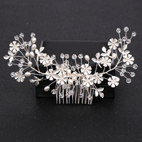50 Designs Blumen-Haarschmuck Damen Braut-Haarornamente Schmuck Silberfarbene Perlen Kristall Hochzeit Haarkämme