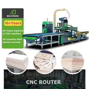 Auto Nest Cabinet Production Line Atc Cnc Router For Furniture With Loading And Unloading Lift Platform