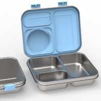 Boîte à lunch en acier inoxydable de qualité alimentaire personnalisée en gros, récipient bento étanche pour les collations