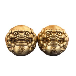 Dingtong Brass Solid PI Xiu, boule de handball sculptée, objet de jeu à tenir à la main, objet culturel ancien, animal de compagnie du <span class=keywords><strong>thé</strong></span>, décoration de table, pour la forme physique des seniors - Product Image 1