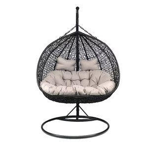 Vendita calda di mobili da giardino esterni in vimini in vimini balcone appeso uovo sedia Patio <span class=keywords><strong>altalena</strong></span> con supporto - Product Image 4