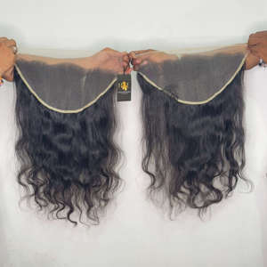 Lot de cheveux humains indiens bruts de temple, bouclés, avec dentelle frontale, ondulations profondes, et perruques frontales en dentelle HD - Product Image 2