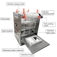 Machine d'emballage alimentaire facile à utiliser Machine à sceller semi-automatique pour plateau de tofu Scellant à emporter 2 à la fois pour la viande Tofu