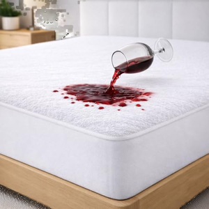 Protège-matelas <span class=keywords><strong>imperméable</strong></span> 100 % fibre de polyester (<span class=keywords><strong>140x190</strong></span>/200) drap-housse respirant anti-acariens - Product Image 2