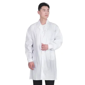 Düşük fiyatlı beyaz erkek uzun kollu laboratuvar önlüğü doktor fabrikası için-doğrudan hastane üniformaları