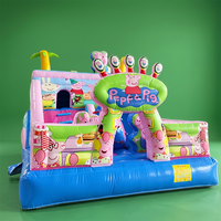 Château gonflable sur le thème des cochons pour enfants, toboggan extérieur ludique, équipement d'amusement, couleur personnalisée, PVC léger, CE