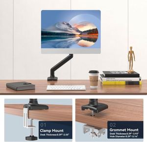 Single Monitor Height Adjustable Pneumatic Arm Desk Mount <b>Stand</b> Classic Universal VESA for <b>Screens</b> up to 32 Inches in Stock - Product Image 6