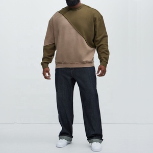 Customize Logo Design Sweater Slim Fit Color Block Panel Patch <strong>Work</strong> Sweatshirt Men Crew Neck Cotton Fleece <strong>Jumpers</strong> - Product Image 6