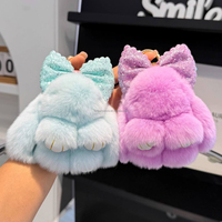 Lindo Peluche Suave de Conejito con Orejas Largas, Lazo de Diamantes de Imitación Brillantes, Caja Sorpresa de Conejitos de Peluche