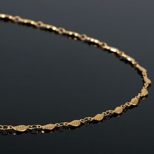 Aceworks Leaf Link <b>Chain</b> | 18K PVD Gold Plated Stainless Steel Handmade <b>Chain</b> for DIY <b>Necklace</b> Bracelet Anklet Making - Product Image 2