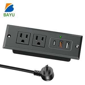 Regleta de Enchufes Empotrable para Escritorio con Carga Rápida PD 20W, Puerto USB C, Puerto USB A, Toma de Corriente Oculta para Muebles con Cable de Extensión - Product Image 1