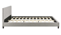 Lit en tissu de lin gris double taille au design moderne Willsoon Cadre en bois massif avec rembourrage doux pour un usage domestique à un prix abordable
