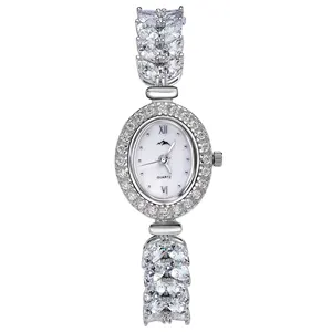 Zircon cubique montre pour femme couronne royale horloge heure avancée mode robe bijoux enveloppé Long Bracelet luxe cristal fille