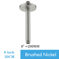 Bras de douche droit moderne en acier inoxydable de 8 pouces, à sortie d'eau unique, fixation murale, pour bain et douche, écologique, haute pression