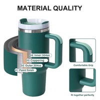 Taza de Cerveza de Acero Inoxidable con Aislamiento al Vacío de Doble Pared y Gran Capacidad para Camping, Vaso de 40 oz con Asa