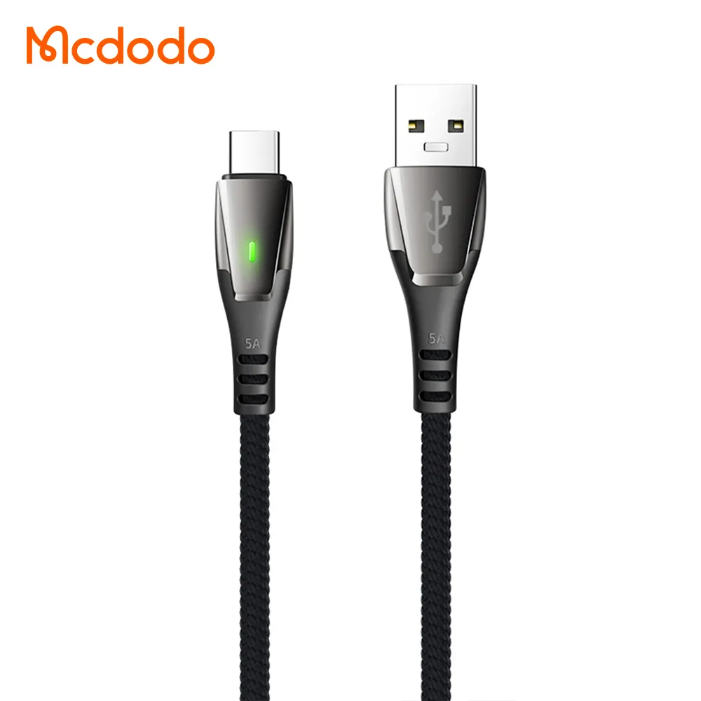 Mcdodo 6A סופר תשלום USB סוג-C אוטומטי ניתוק ניילון קלוע מהיר טעינת כבל עבור VIVO OPPO XIAOMI סמסונג