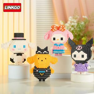 Novedades, Regalo de Navidad, Modelo 3D Ensamblado de <span class=keywords><strong>Linkgo</strong></span> Kuro Cinnamo, Microbloques, Figura de Losto, Bloques de Construcción Conectables - Product Image 2