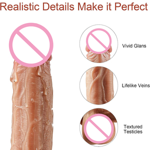 Vibromasseurs réalistes à télécommande, ressemblant à une peau, avec fonction de poussée, pour la masturbation féminine, jouets sexuels pour femmes - Product Image 4