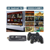 Console de jeu portable M8 4K 64 Go avec manettes sans fil 2,4 GHz/BT, plus de 30 000 jeux, prise EU/US, extension TF jusqu'à 64 Go, cadeau pour enfants