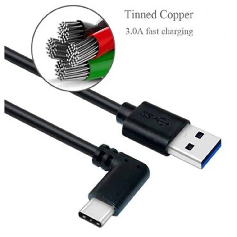 كابل HD Vr USB 3.1 نوع c مع تصميم 90 درجة L 5Gbps كابل بيانات USB لـ Quest Link 1/2