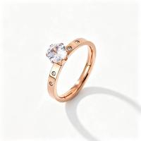 Bague en Acier Inoxydable Inaltérable avec Zircon Cubique pour Femme, Micro-Pavé Scintillant, Étanche, Bijou Quotidien, Vente en Gros