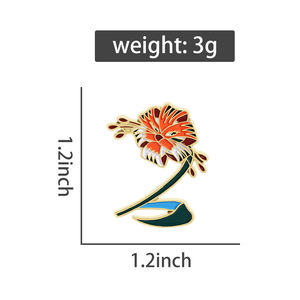 زهرة اقتباس المينا دبوس لطيف الأزهار بروش شارة معدنية للملابس حقيبة الظهر المجوهرات هدية للأصدقاء بالجملة - Product Image 6