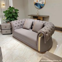 Ensemble de canapés en cuir italien, design haut de gamme, minimaliste moderne, luxe léger, style Hong Kong, meubles de salon