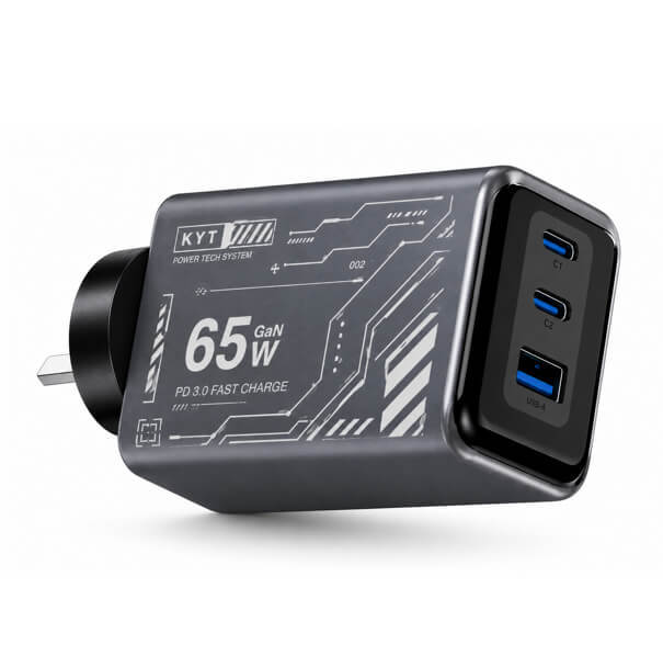 KYT 65W Uk Plug Type-c Usb-c Gan Pd Wall Charger with logo