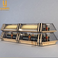 Présentoir de plancher en bois et en verre de haute qualité pour comptoir de vitrine pour cigarettes étagères de magasin de fumée de vin