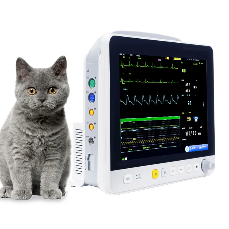 Monitor Veterinário de Sinais Vitais de 12 Polegadas para Clínicas Animais e Hospitais Veterinários Parâmetros High-End Monitor Modular para